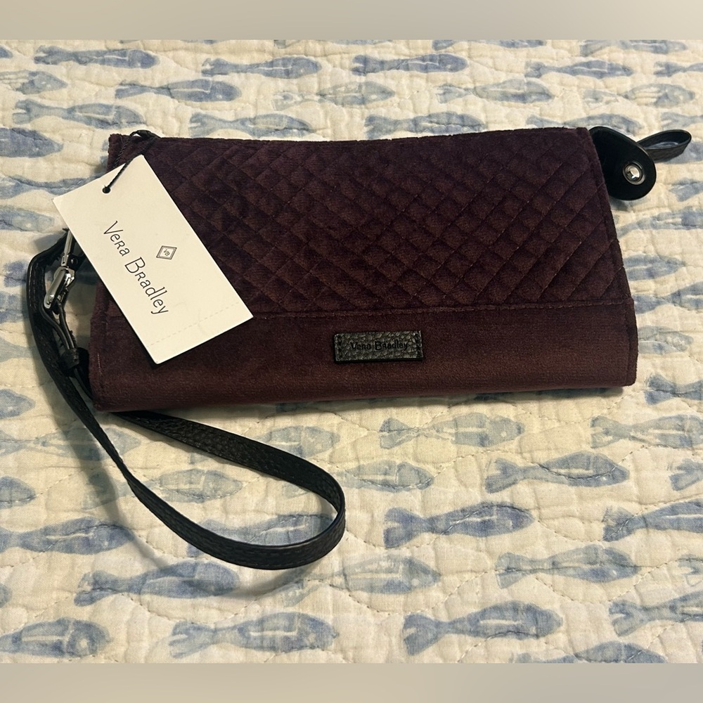 NWT Vera Bradley Quilted Burgundy Wristlet